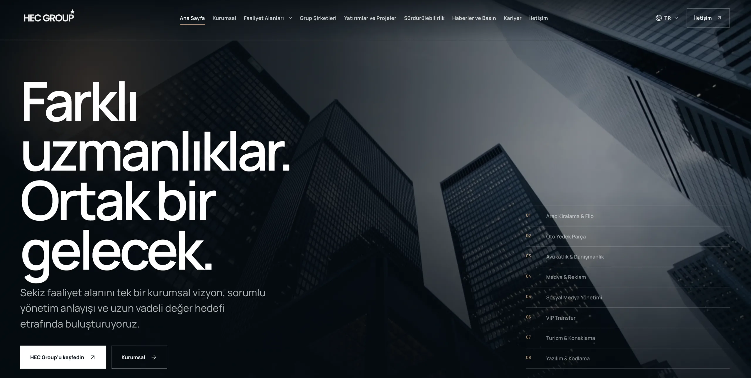 HEC Group — Çok Sektörlü Kurumsal Web Platformu