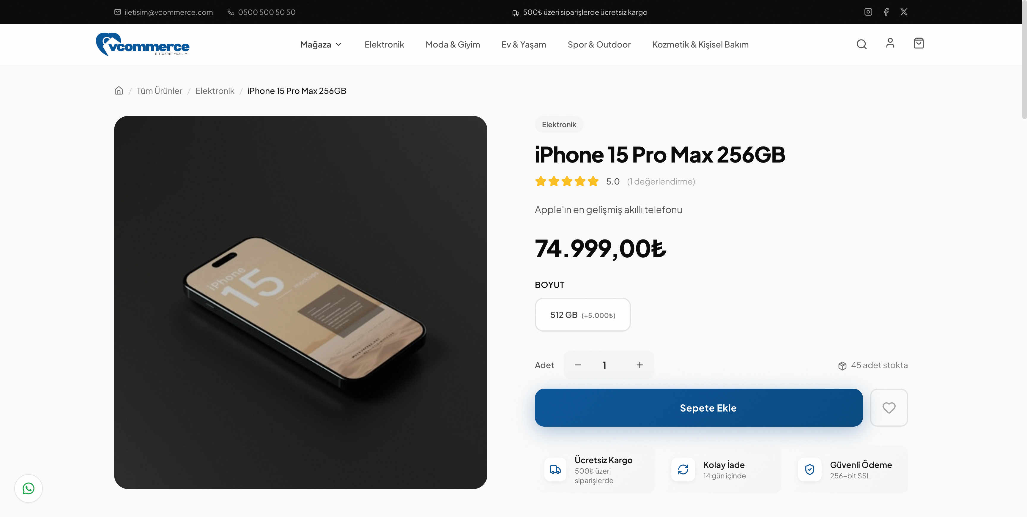 vCommerce E-ticaret yazılımı Limon Yazılım