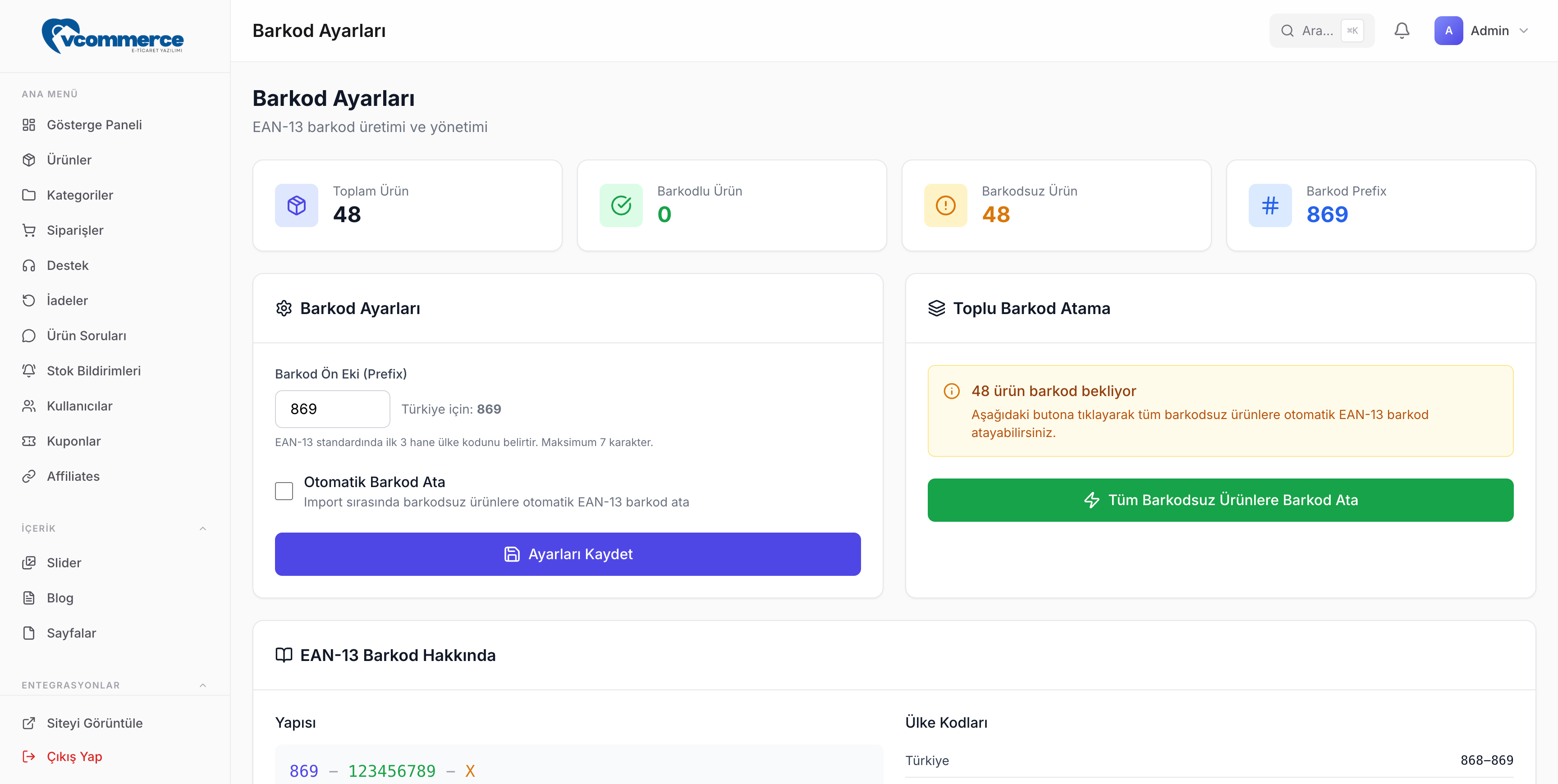 vCommerce E-ticaret yazılımı Limon Yazılım